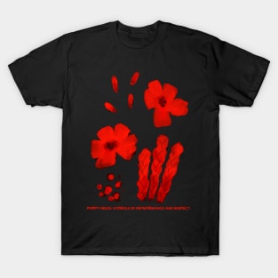 Poppy Fields: Symbols of Remembrance and Respect. T-Shirt